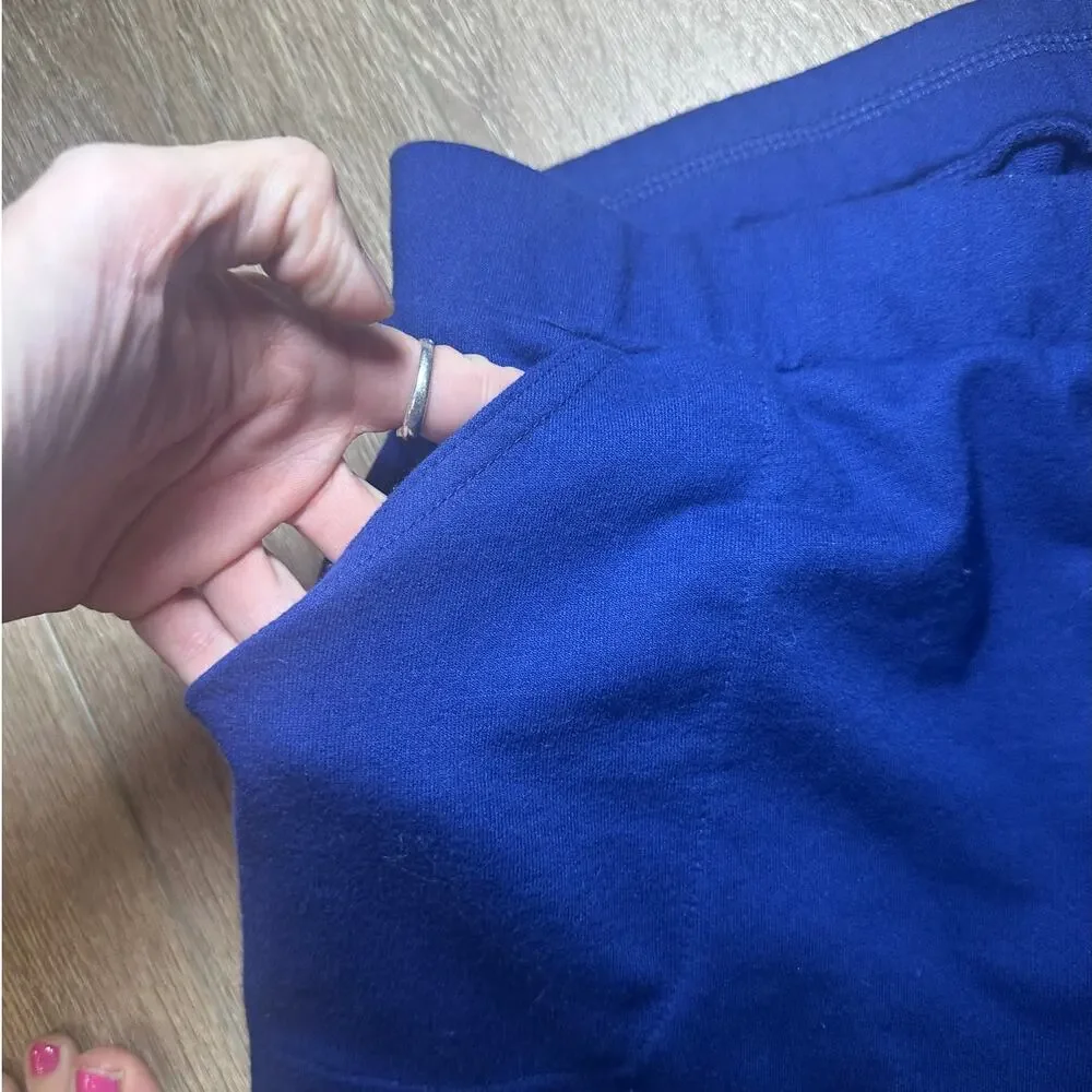 Quacker Factory Capri Pants XXL Blue Pull On Elastic Waist Sequin Hem - Picture 7 of 10